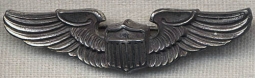 Very Nice Sterling WWII USAAF Pilot Wing in Shirt Size by Amico