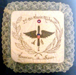 WWI US Air Service (USAS) 3rd Air Service Mechanic's Souvenir Pillowcase Made in France