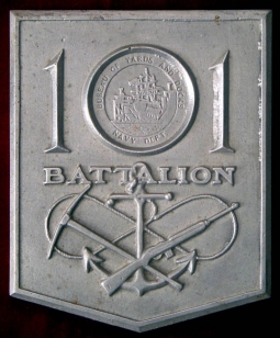 WWII US 101st Naval Construction Battalion (Seabees) Cast Aluminum Plaque