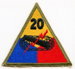 WWII US Army 20th Armored Division Patch