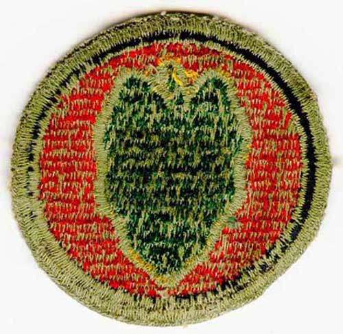 WWII Green Back Patch for US Army 24th Division (aka 