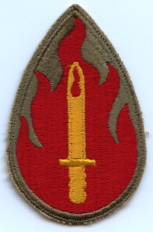 WWII Patch for US Army 63rd Infantry Division (aka "Blood and Fire")