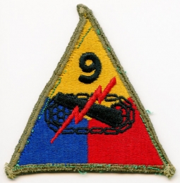 WWII Removed from Uniform US Army 9th Armored Division (aka "Phantom") Patch