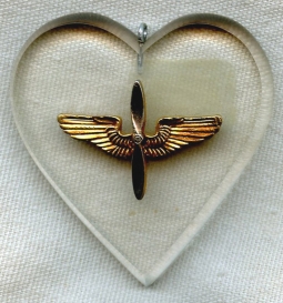 WWII USAAF Heart - Shaped Sweetheart Pendant in Plexiglass