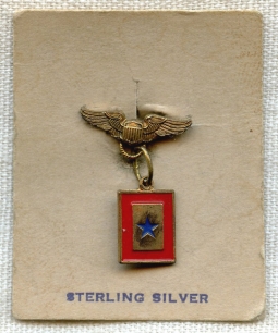 Sterling WWII US Air Corps (USAC) Son-in-Service Pin on Card