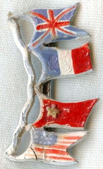 WWII Allies Flags Plastic Pin