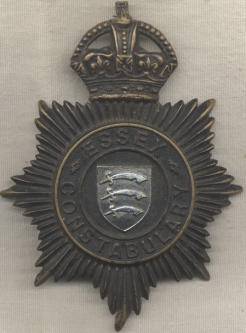 WWII-Era Essex, England Constabulary Hat Badge