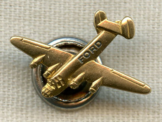 Circa 1943 Lapel Pin For Ford B-24 Liberator Bomber Made At Willow Run ...