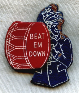 WWII Leather Sweetheart "Beat 'Em Down" Pin