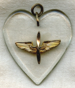 WWII USAAF Lucite Sweetheart Pendant with Hanger