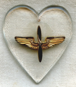 WWII USAAF Heart Shaped Plexiglas Sweetheart Pendant