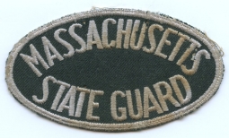 WWII Massachusetts State Guard Shoulder Patch on Gabardine Wool