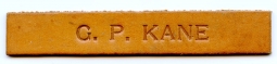 WWII USAAF Leather Flight Jacket Name Tag for G. P. Kane