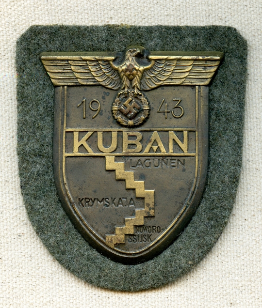 Beautiful example of a WWII Nazi Heer Panzers Troops Kuban Shield