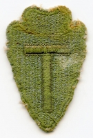 WWII Green Back Patch US Army 36th Div. (aka 'Arrowhead') No Border