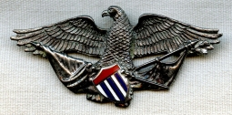 WWII Sterling Patriotic Pin with "HLP" Maker Mark