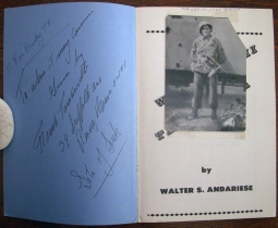 "World War II Thru Korea" by Walter S. Andariese, Inscribed by US Ranger with Photo, Reunion Papers