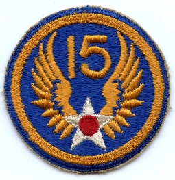 WWII USAAF 15th Air Force "Standard" Type Patch, Unworn