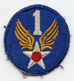 WWII USAAF 1st Air Force Patch, Well Used