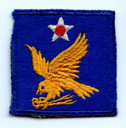 Scarce WWII USAAF 2nd Air Force Patch "Highly Feathered" Variant, Lightly Used