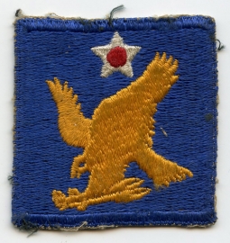 WWII USAAF 2nd Air Force Patch "Small Head, Thick Embroidery" Variant, Lightly Worn