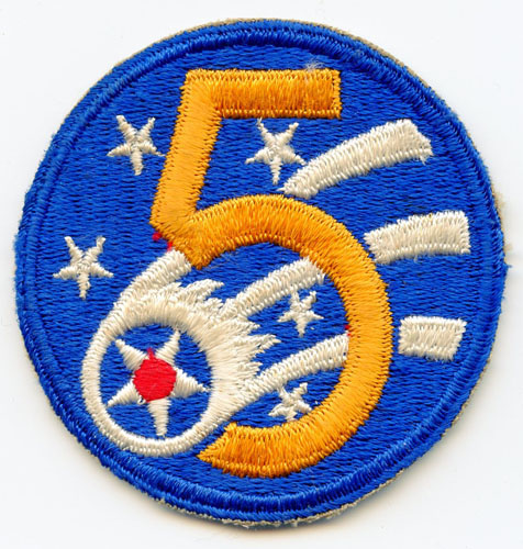 WWII USAAF 5th Air Force Patch 'Thin 5, Small Star' Variant, Unworn ...