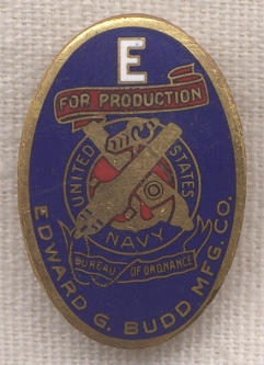 WWII USN "E for Excellence" Award for Budd Manufacturing Company by Robbins