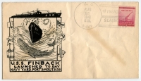 WWII USS Finback SS-230 Launched Postal Cover Cancelled