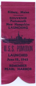 WWII Submarine Launch Ribbon for the USS Pomodon (SS-486)