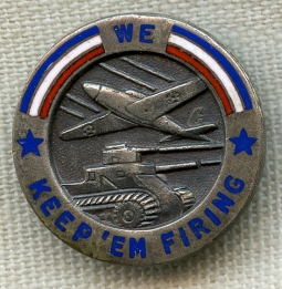 WWII Home Front War Worker Lapel Pin for Oldsmobile Employees Making Cannons by Gemsco