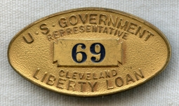 WWI Liberty Loan Worker Badge from Cleveland, Ohio