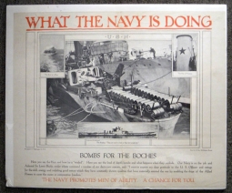 WWI "What the Navy Is Doing" US Navy Recruiting Poster