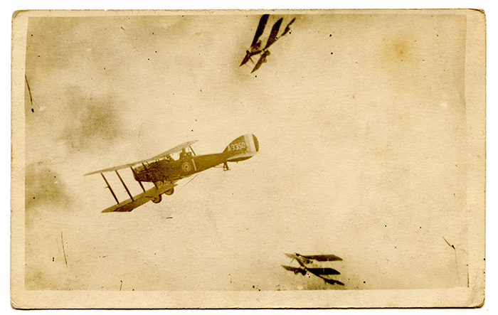 WWI Aviation RPPC Doctored to Show Two German Aircraft Descending on a ...