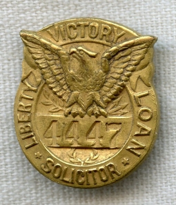WWI Victory 5th Liberty Loan Solicitor Badge