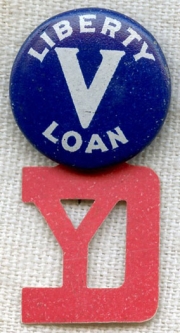 WWI Victory Liberty Loan Pin with 26th Division Hanger