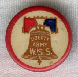 WWI War Savings Service WSS Liberty Army Celluloid Lapel Stud