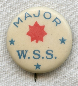 WWI War Savings Service (WSS) Celluloid Major Rank Pin