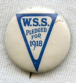 WWI War Savings Service "Pledged for 1918" Pin